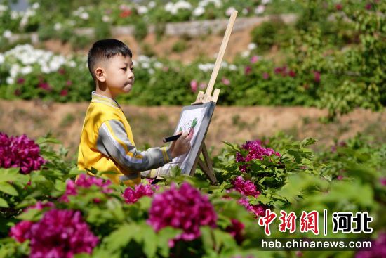 图为临城县县直幼儿园的孩子们在老师的指导下绘画写生。 宋继昌 摄